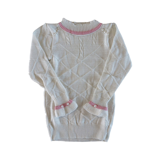 Suéter feminino tricô casaco infantil lã quentinho para meninas