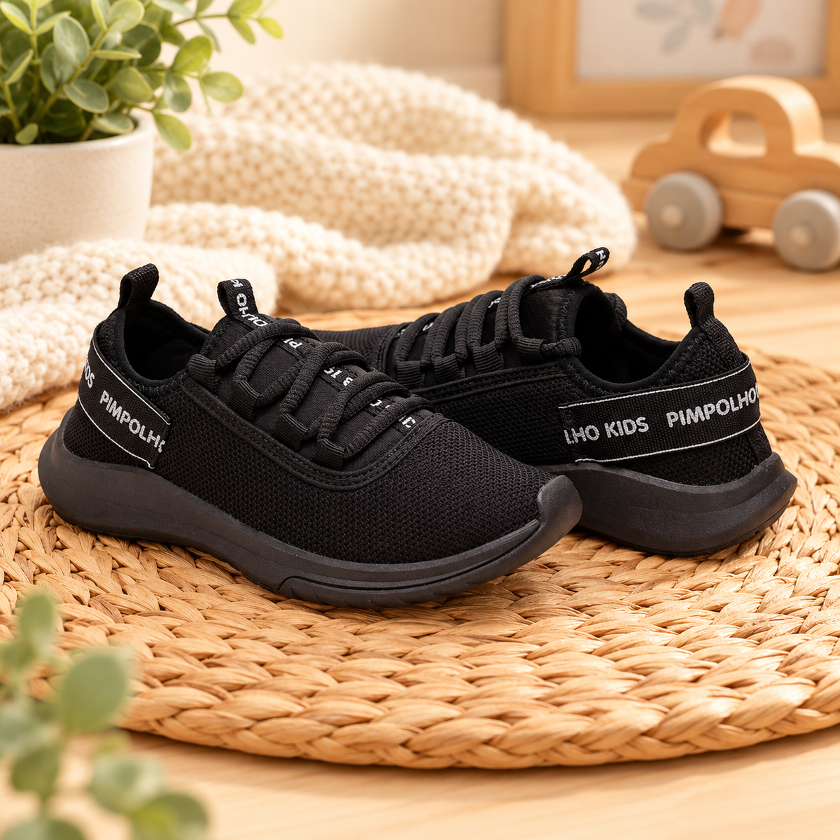 Tenis Preto com Cadarço Pimpolho