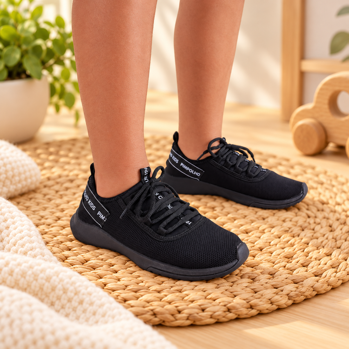 Tenis Preto com Cadarço Pimpolho