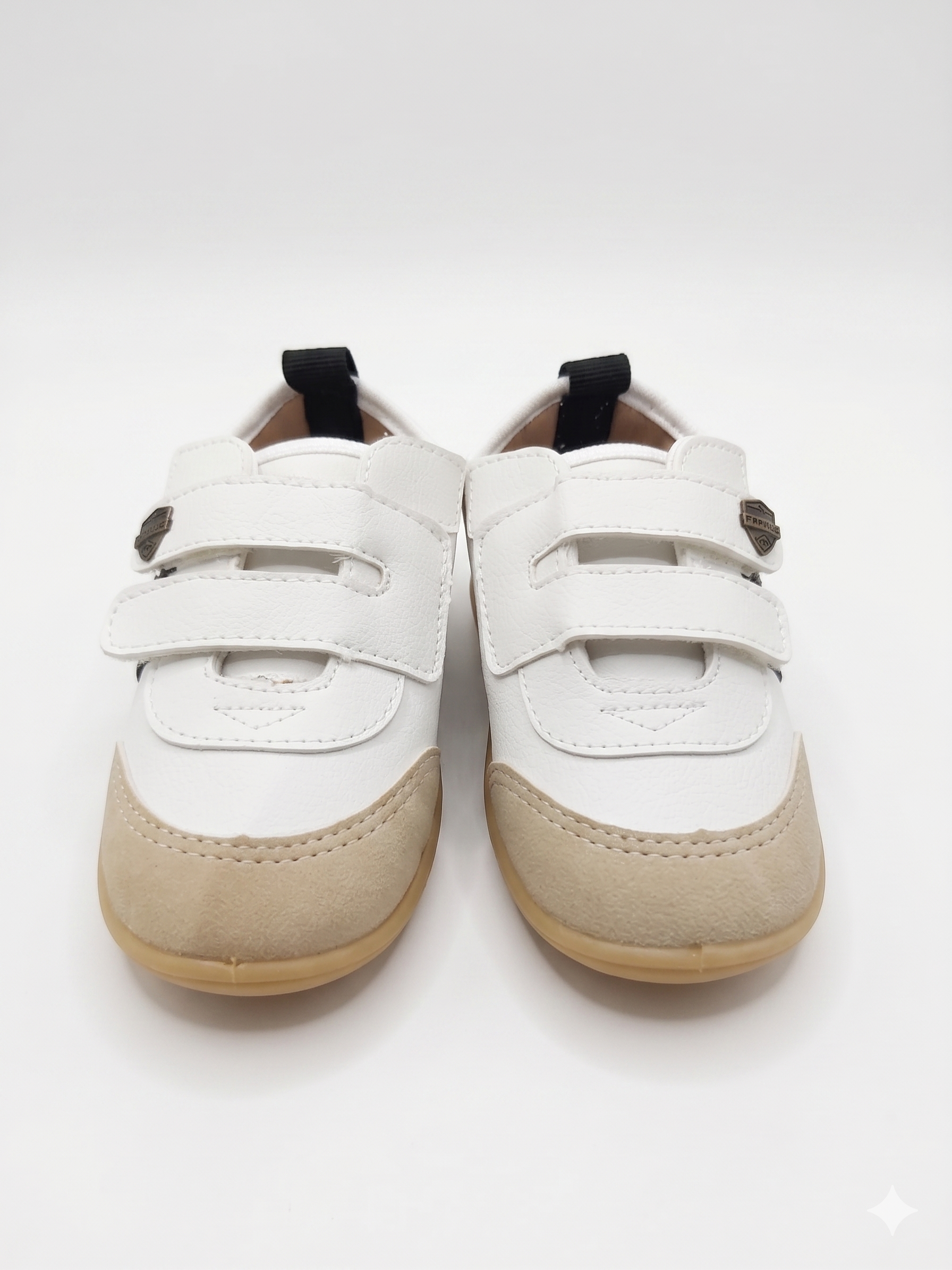 Tênis Infantil Pimpolho Branco e Preto Calce Fácil Velcro