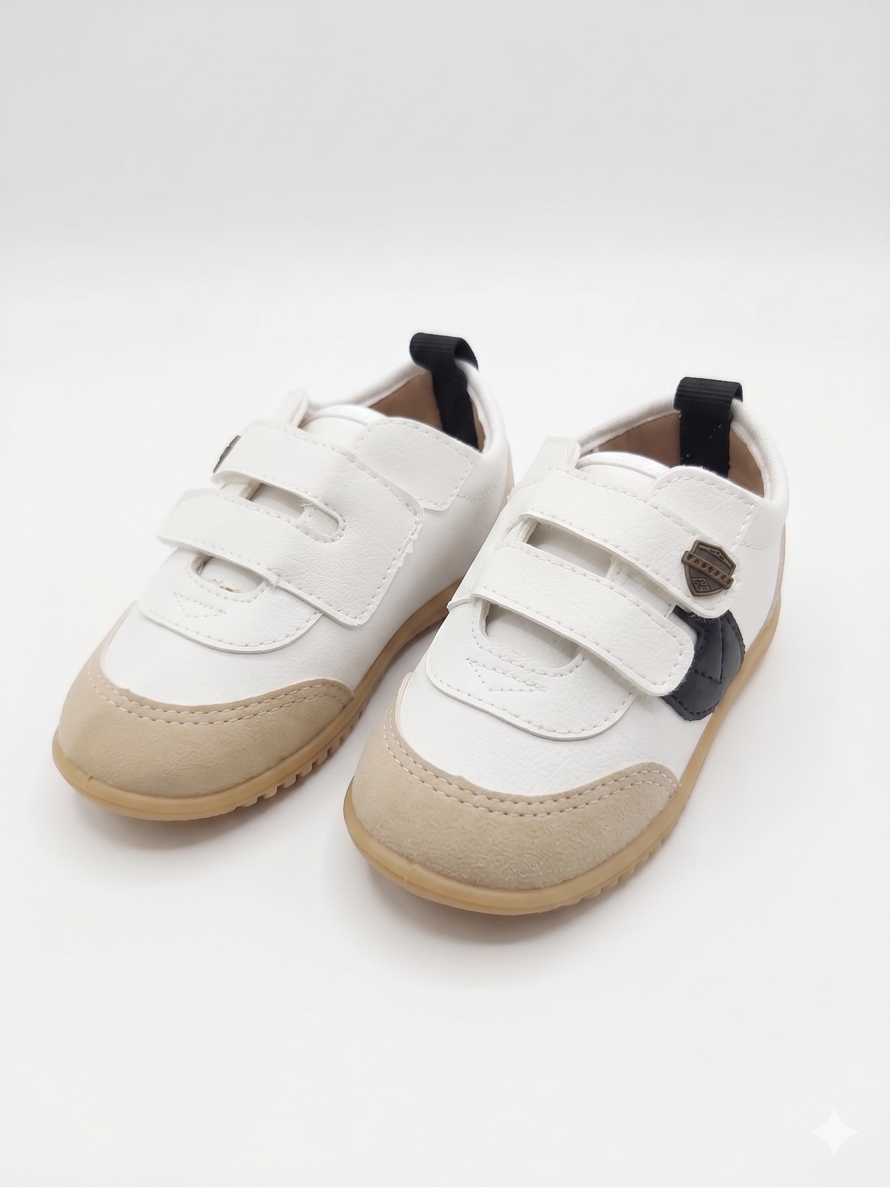 Tênis Infantil Pimpolho Branco e Preto Calce Fácil Velcro