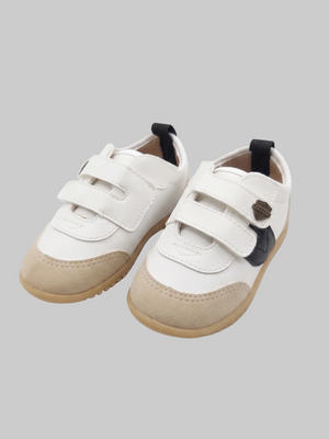 Tênis Infantil Pimpolho Branco e Preto Calce Fácil Velcro