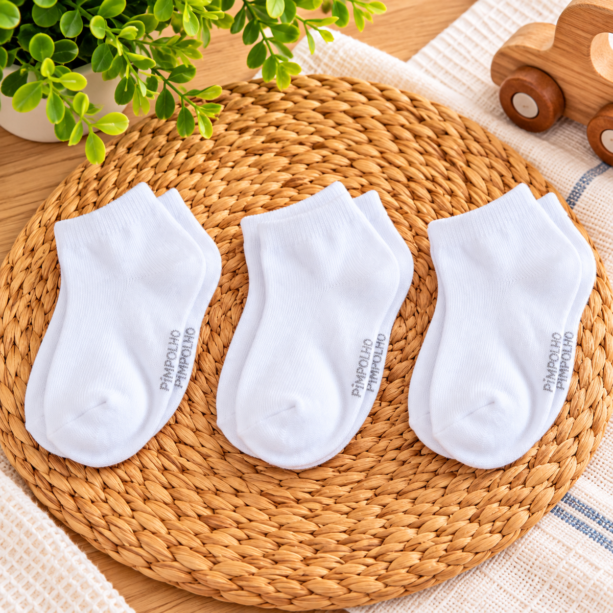 Kit 3 Meias Lisa Infantil Masculino Branco
