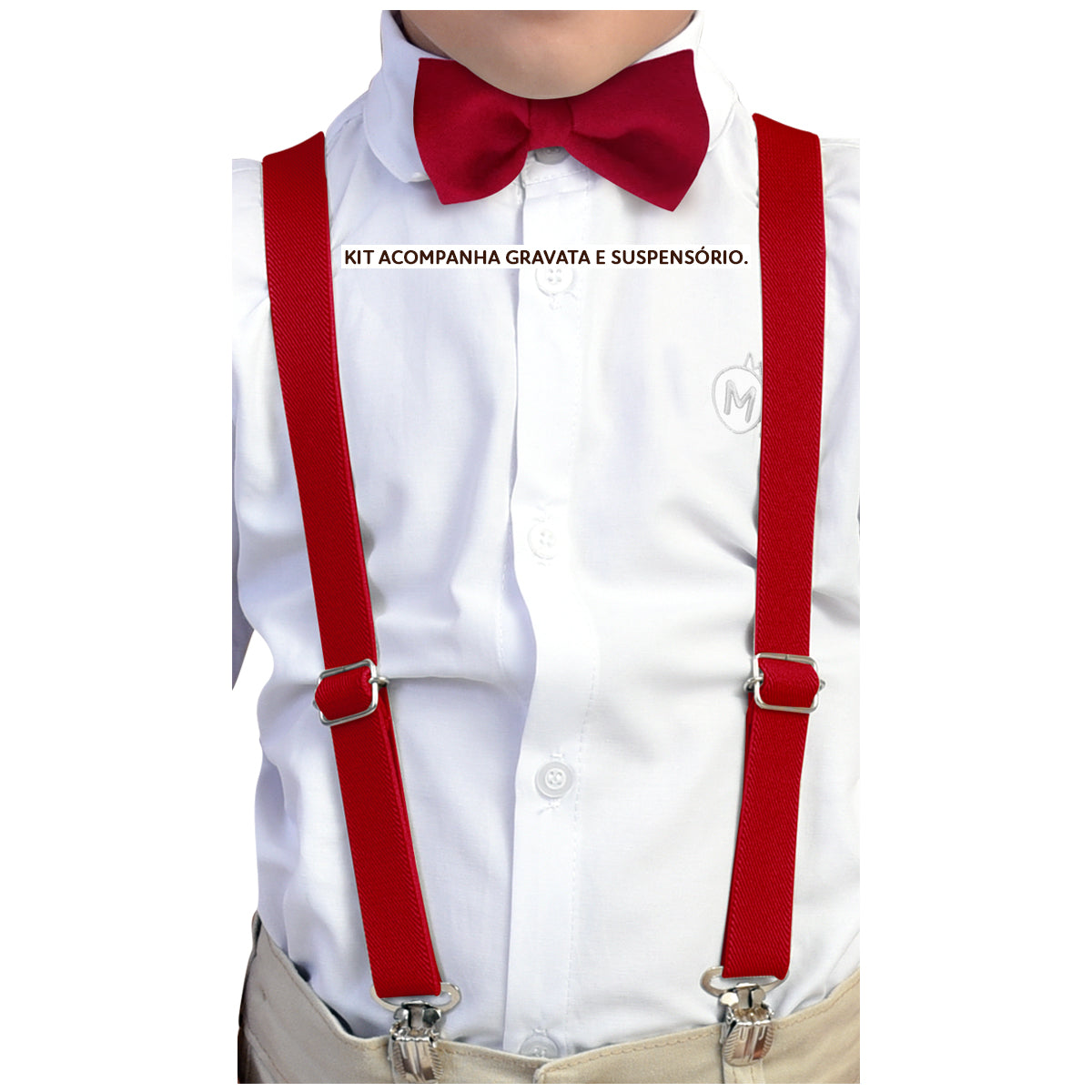 Kit Gravata Borboleta e Suspensório - INFANTIL Várias Cores (Atacado)