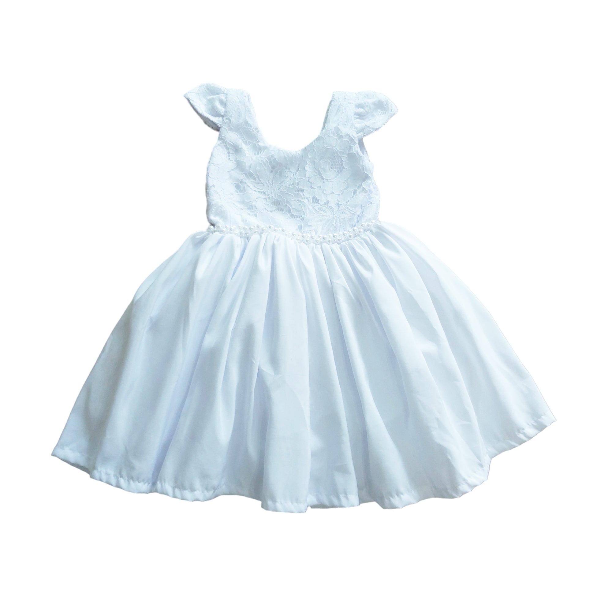 Vestido Meninas Daminha Branco Infantil Debutante com Laços Premium (Atacado)