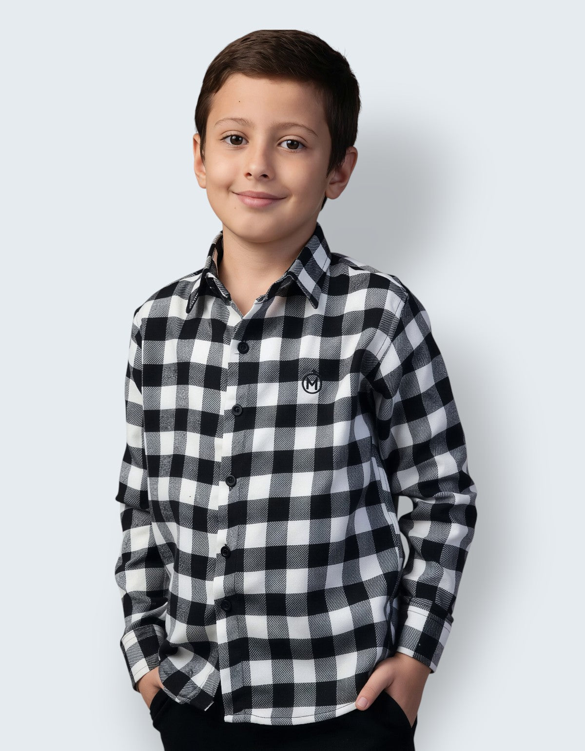 Conjunto Festa Junina - Camisa Xadrez + Calça Jeans Preta