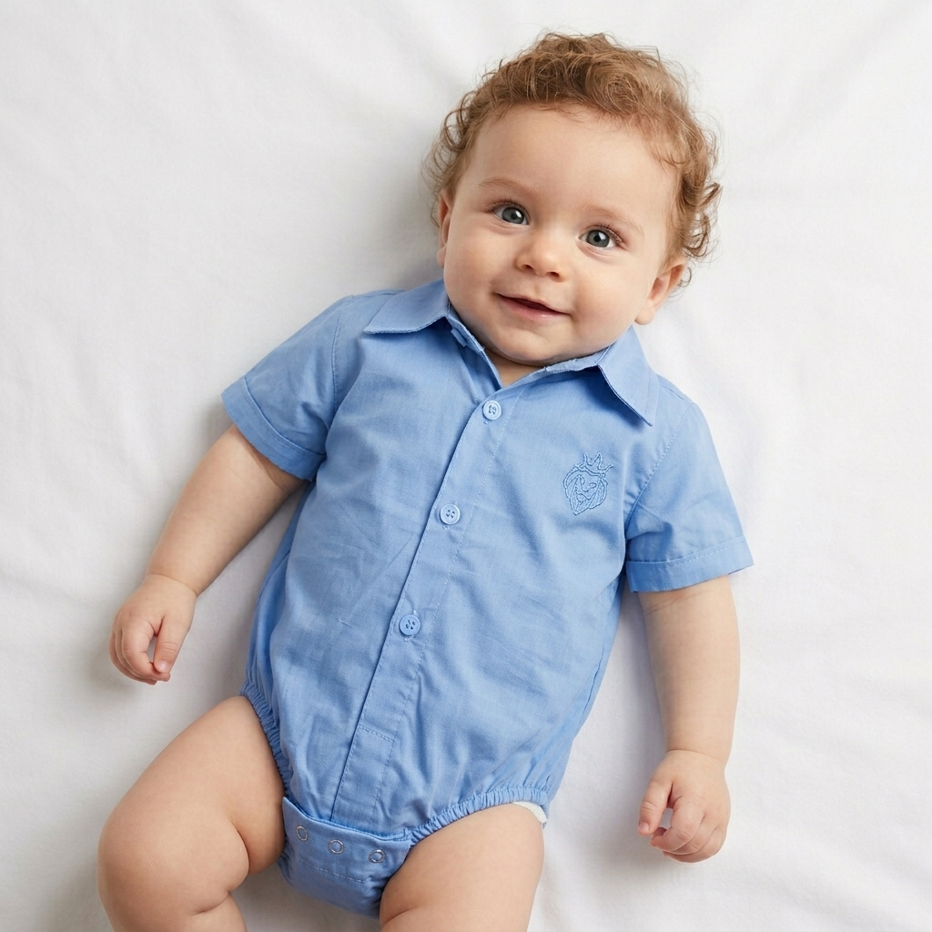 Body algodão Infantil Bebê Menino Manga Curta 0 a 10 meses