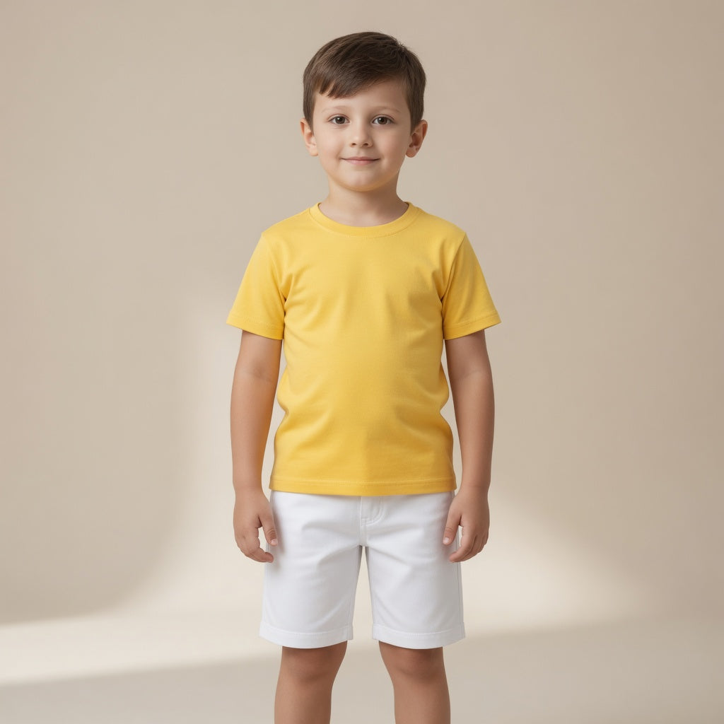 Camiseta Gola Careca Lisa Miguelito Infantil Masculina