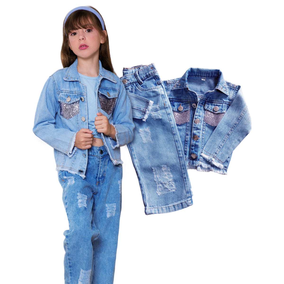 Conjunto Infantil Jaqueta Calça Menina Inverno (Atacado)