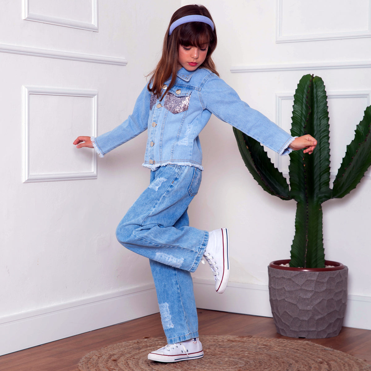 Calça Infantil Wid Leg Jeans Feminina Envio Já (Atacado)