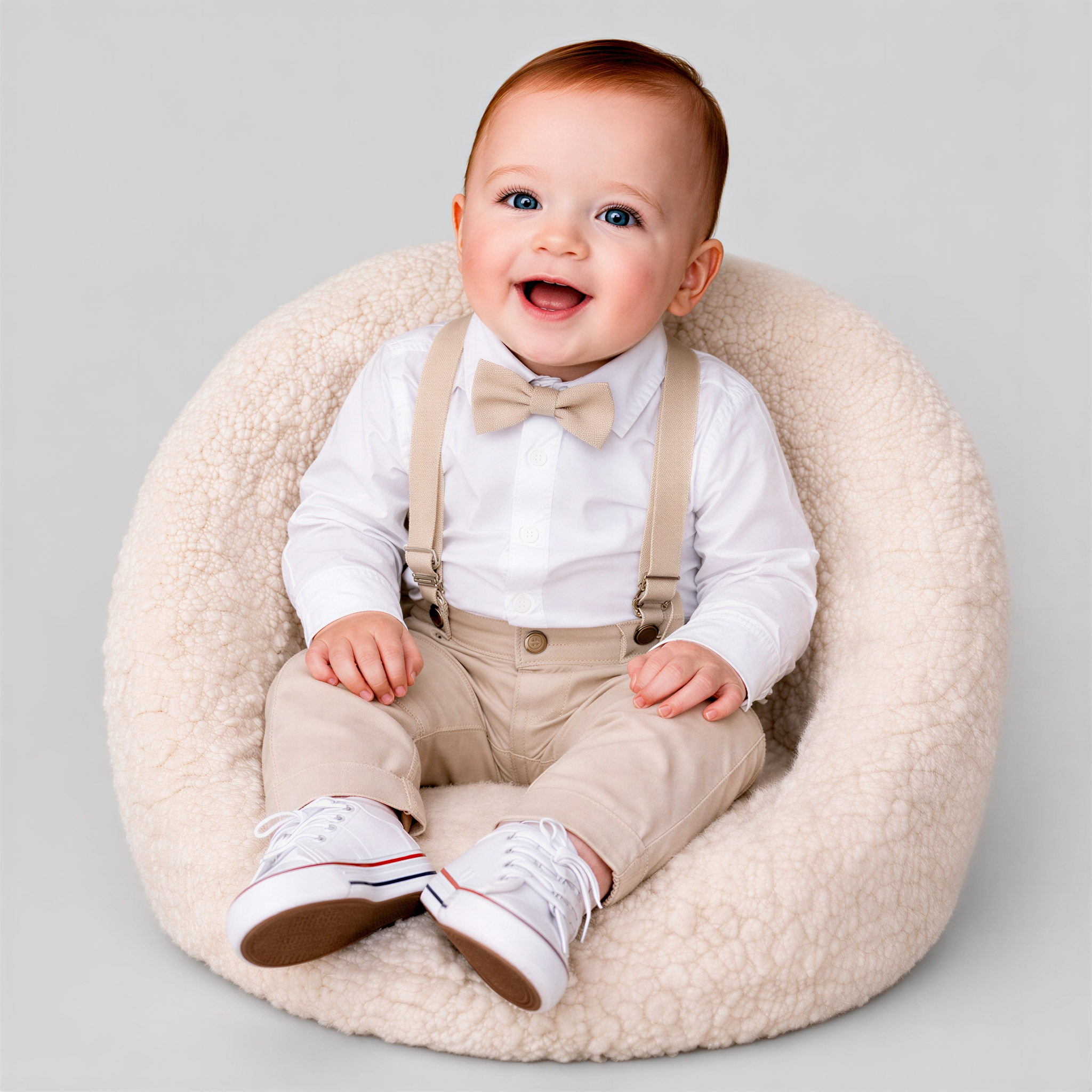 Conjunto Social Infantil Bege Batizado P ao 16 anos