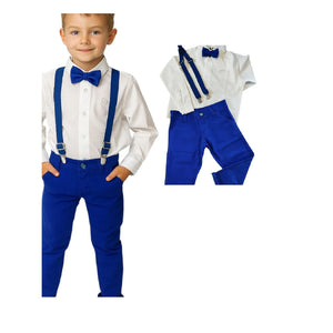 Conjunto  Manga longa Azul Royal Apresentação 1 ao 12 anos (Atacado)