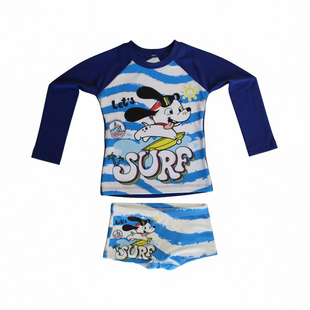 Conjunto Infantil Sunga e Camisa UV – Proteção Solar e Conforto para Praia e Piscina Menino