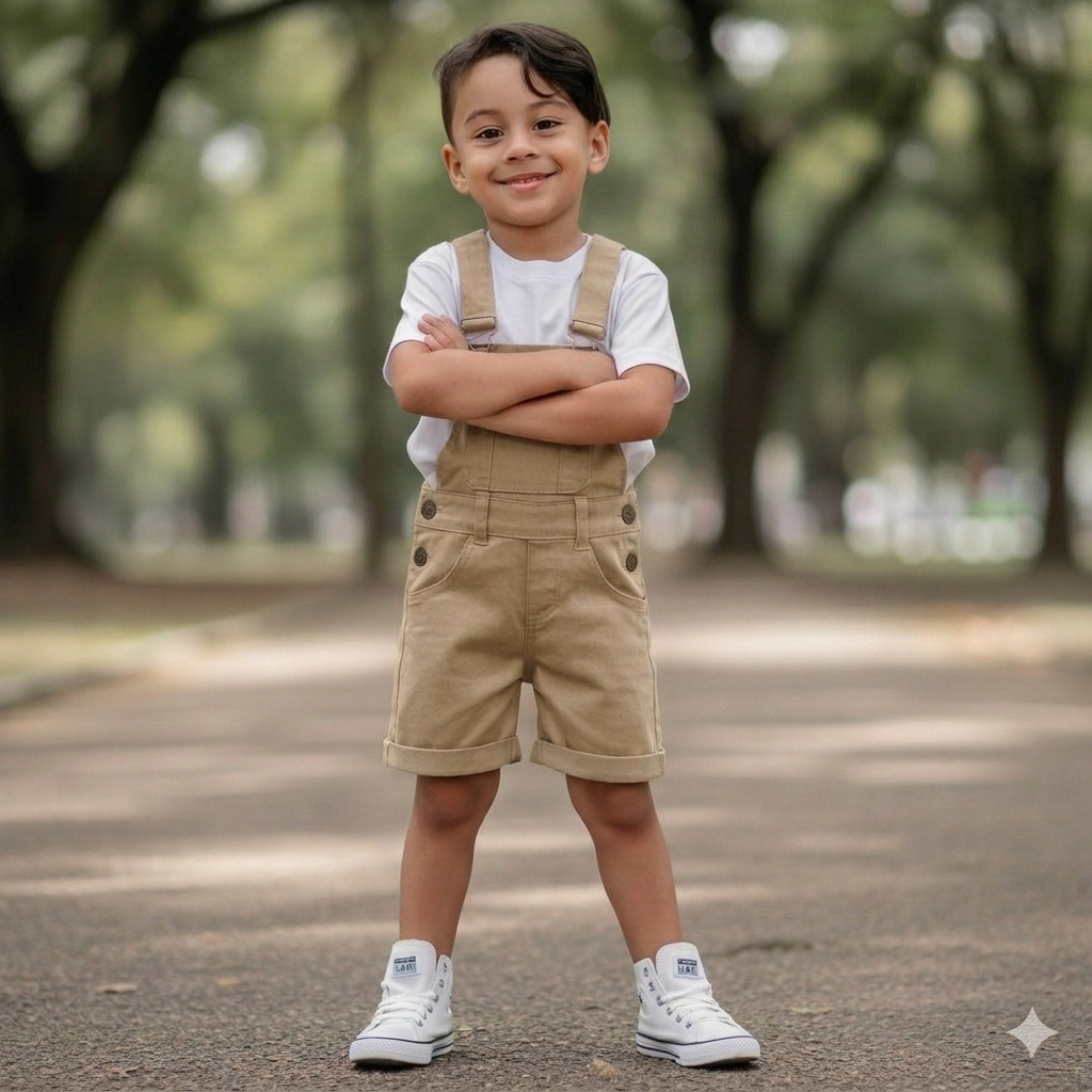 Jardineira Short Infantil Macacão Masculino Menino – foto 16