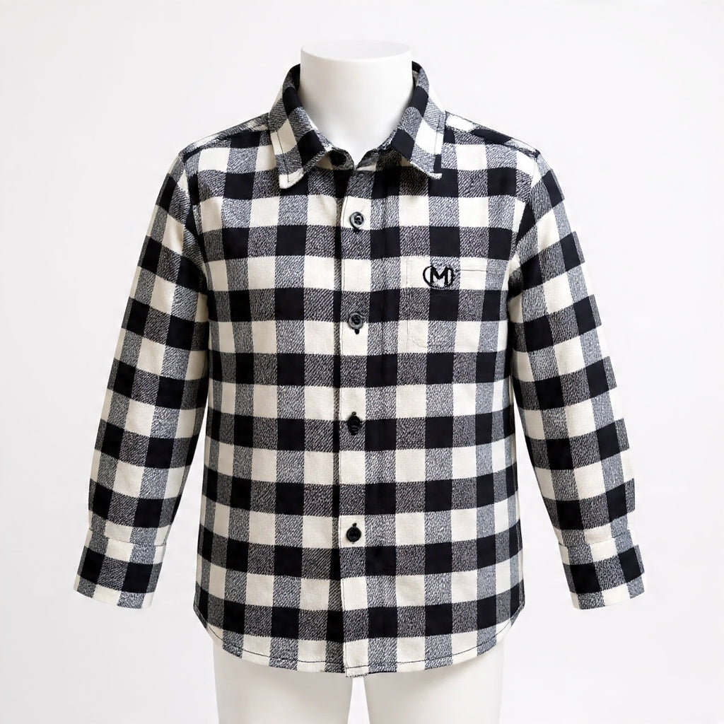 Conjunto Festa Junina - Camisa Xadrez + Calça Jeans Preta