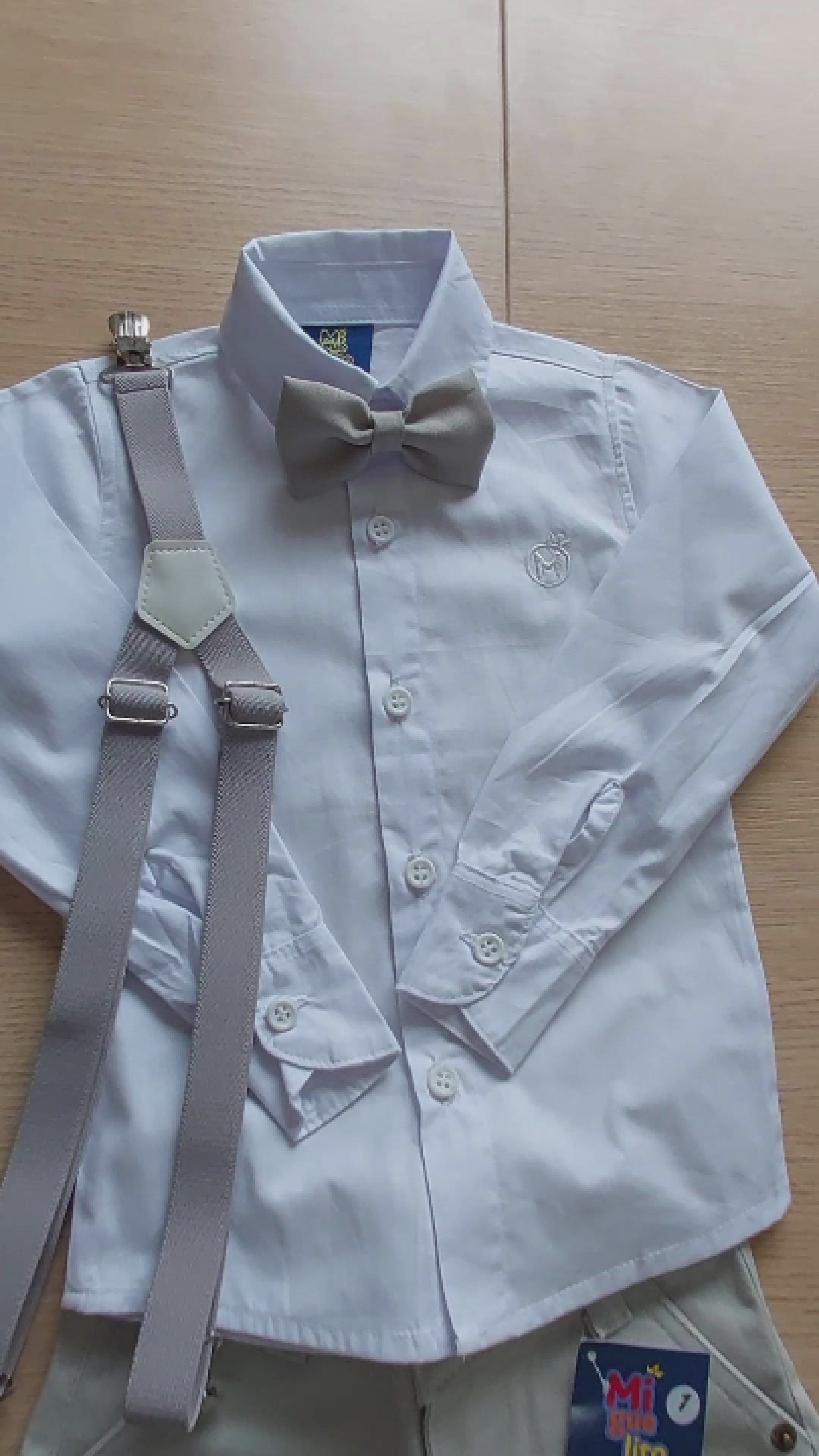 Conjunto Roupa Casamento Cinza Gravata e Suspensório Várias cores Infantil e Juvenil