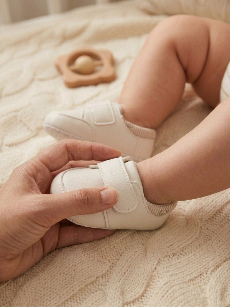 Sapatinhos de Bebê Batizado para os Primeiros Passos Branco Pimpolho