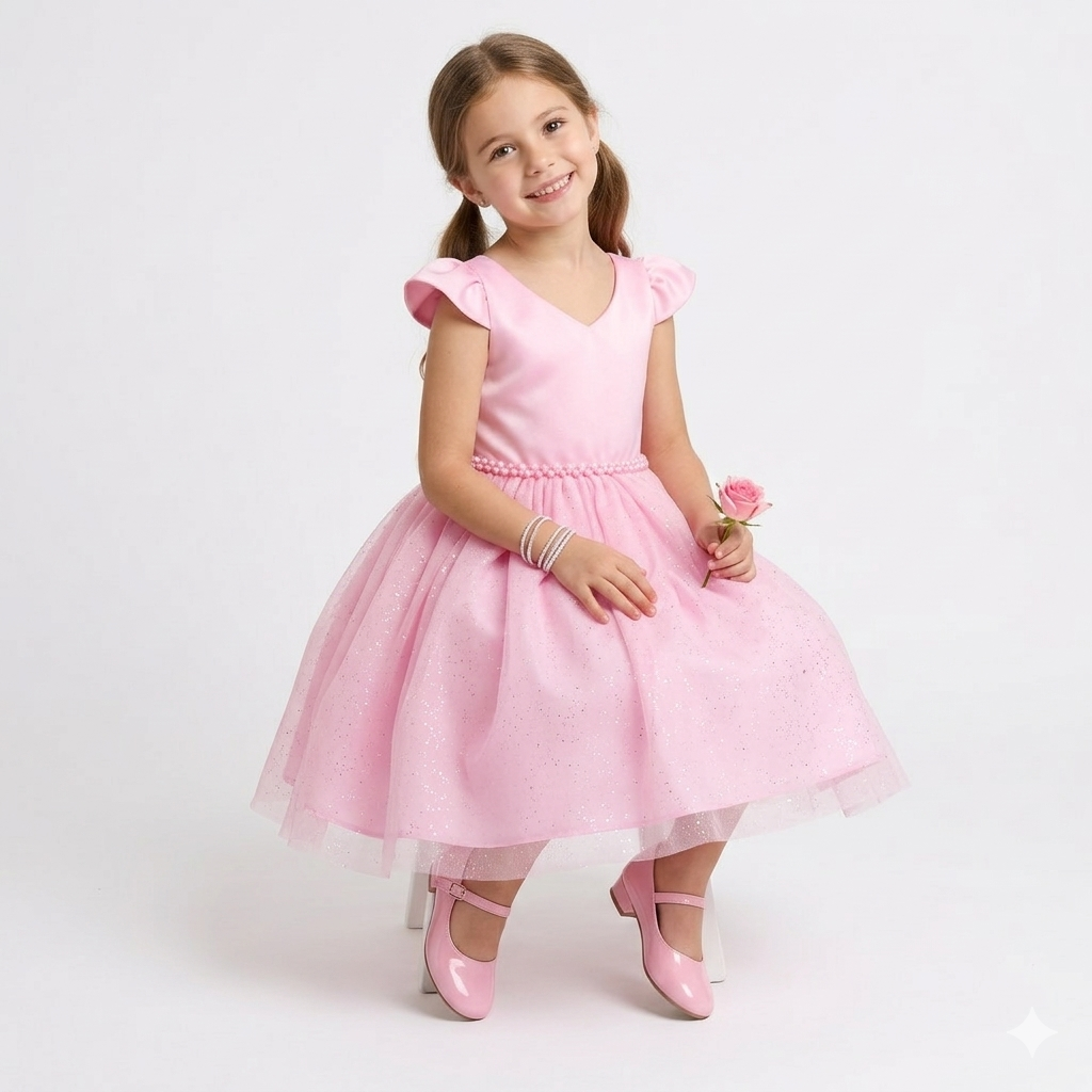 Vestido Daminha Infantil Debutante com Laços Premium Várias Cores  2 a 12 anos