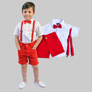 Conjunto Completo com Sapato - Tema Circo - Vermelho P ao 10 anos