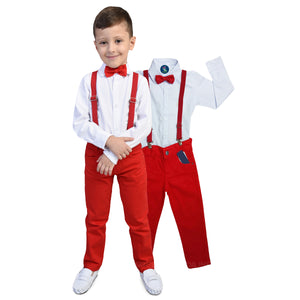 Conjunto Branco e Vermelho P ao 16 anos