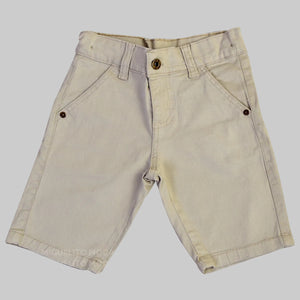 Bermuda Bege Bolso Faca Jeans Sarja Bebe Infantil