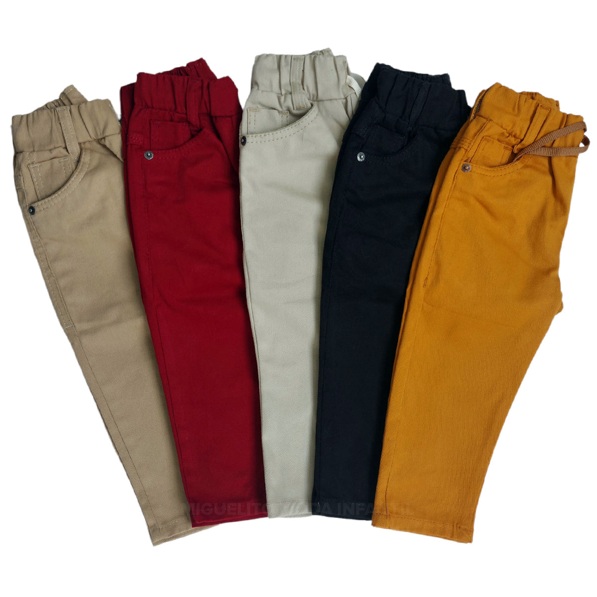 Calça Sarja Masculina Infantil Com Elastano Várias Cores