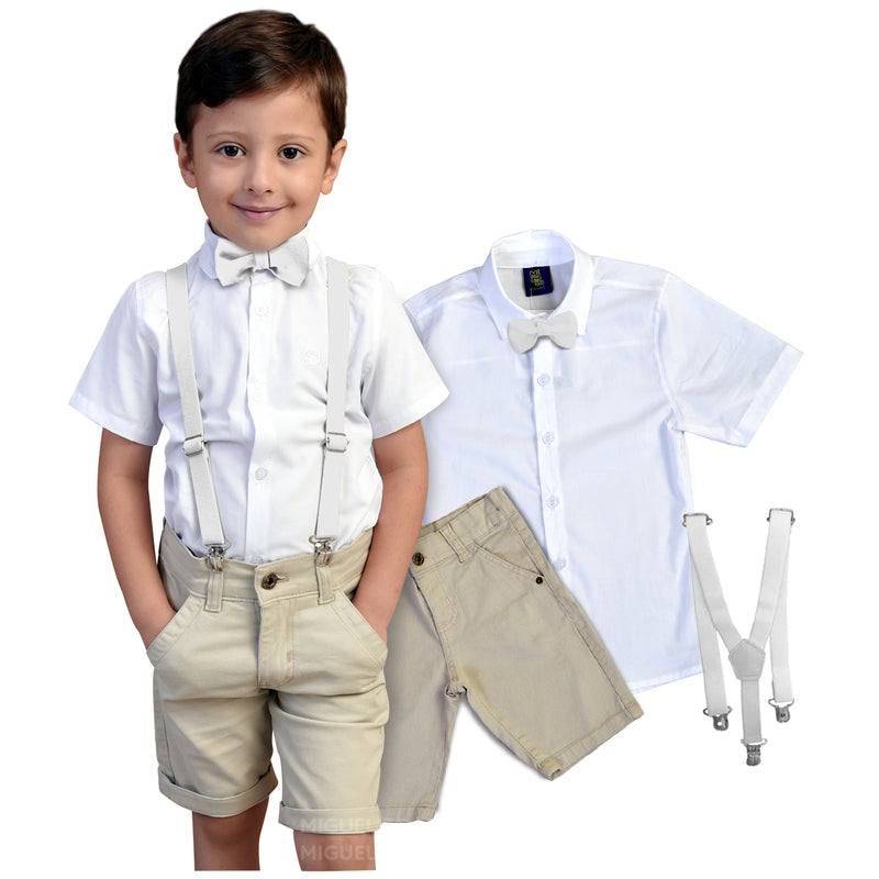 Roupa Infantil Camisa Social Bermuda Menino Batizado Festa