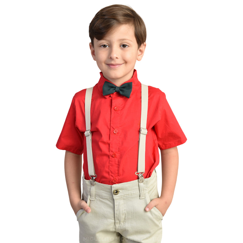 Conjunto Natal Menino Infantil bebê - Camisa Bermuda Gravata