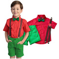 Conjunto Natal Menino Infantil bebê - Camisa Bermuda Gravata