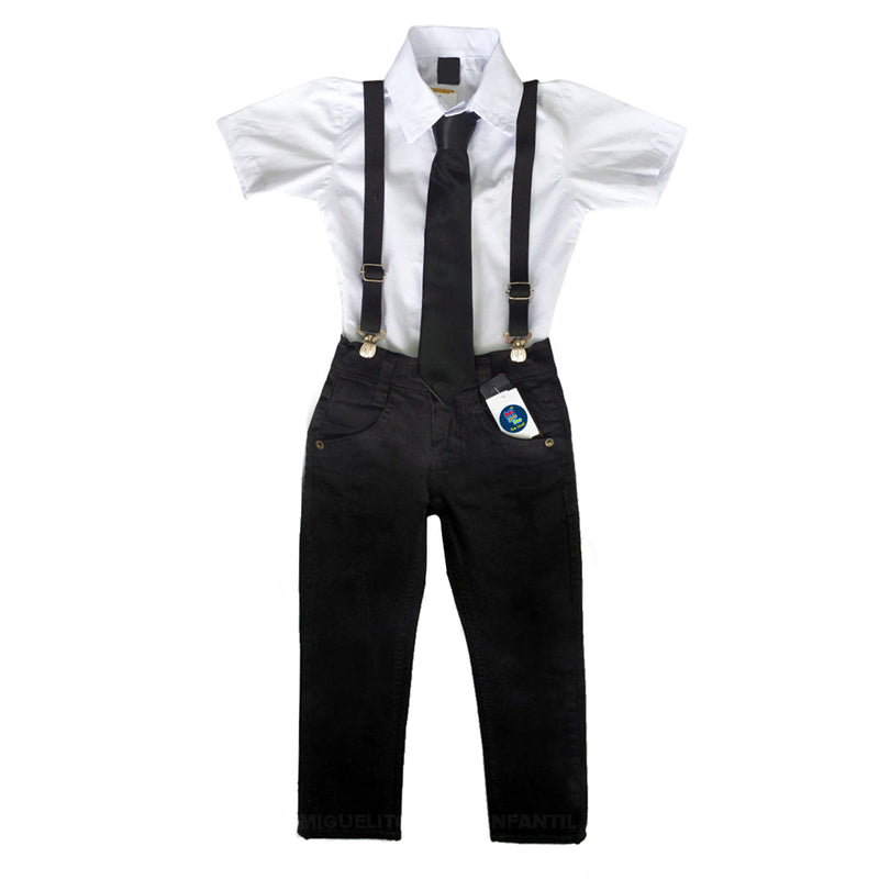 Roupa Temática Chefinho Camisa Calça Suspensório Sapato