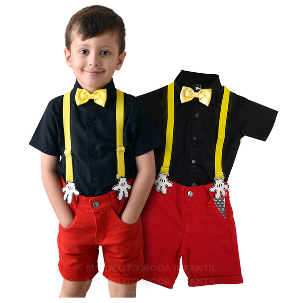 Conjunto Roupa Festa Mickey Meninos P A 8 Anos
