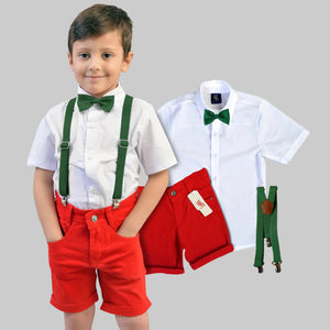 Conjunto Social Menino Natal Camisa Manga curta P ao 8 anos
