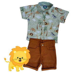 Roupa Temática Safari - Festa Aniversário Rei Leão 1 ano Infantil