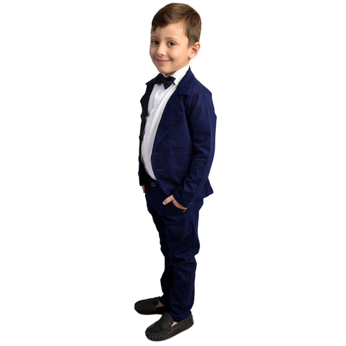 Blazer Sarja e Gravata Infantil Azul Marinho