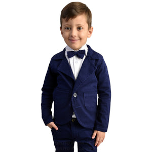 Kit com 2 peças Blazer Sarja e Gravata Infantil 1 ao 16 anos