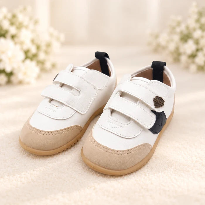 Tênis Infantil Pimpolho Branco e Preto Calce Fácil Velcro