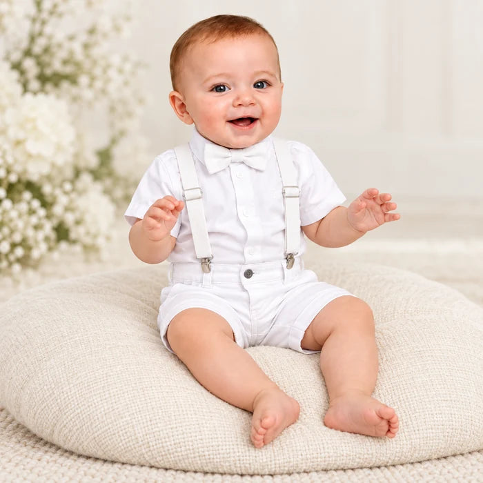 Conjunto Batizado Infantil Menino - Branco