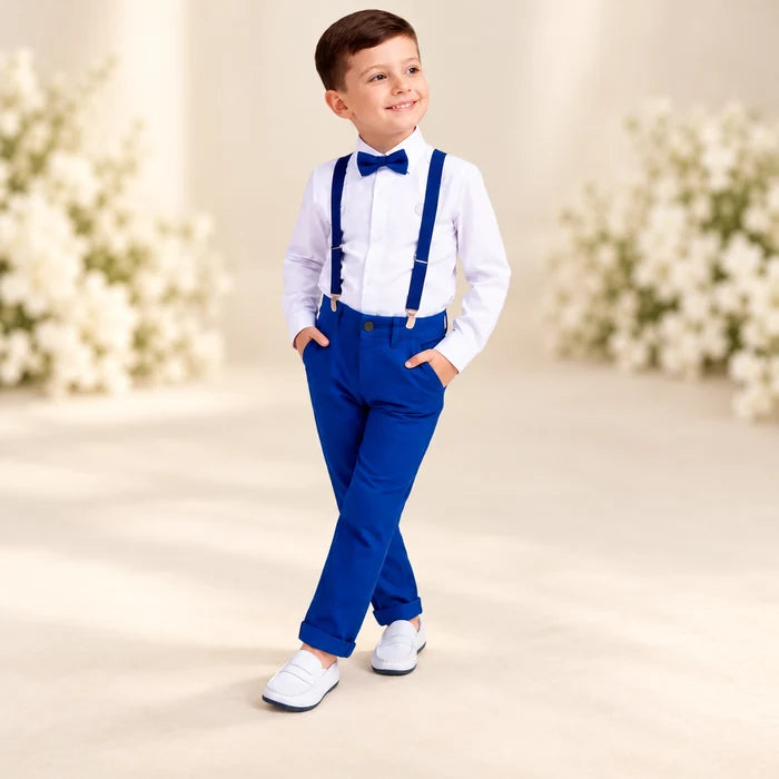 Conjunto Pajem Manga longa Azul Royal - 1 ao 12