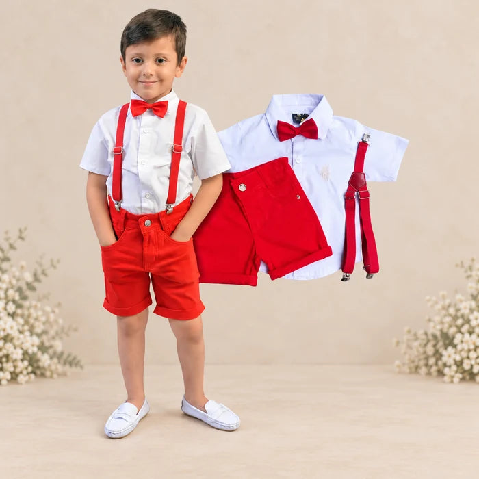 Conjunto Completo com Sapato - Tema Circo - Vermelho P ao 10