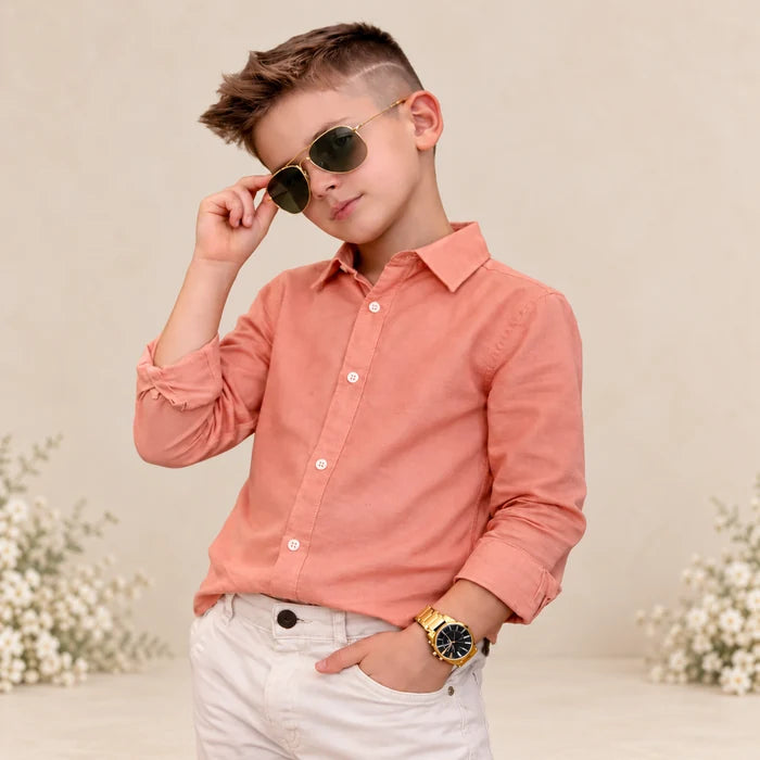 Camisa Social Infantil de Linho Manga Longa | Miguelito
