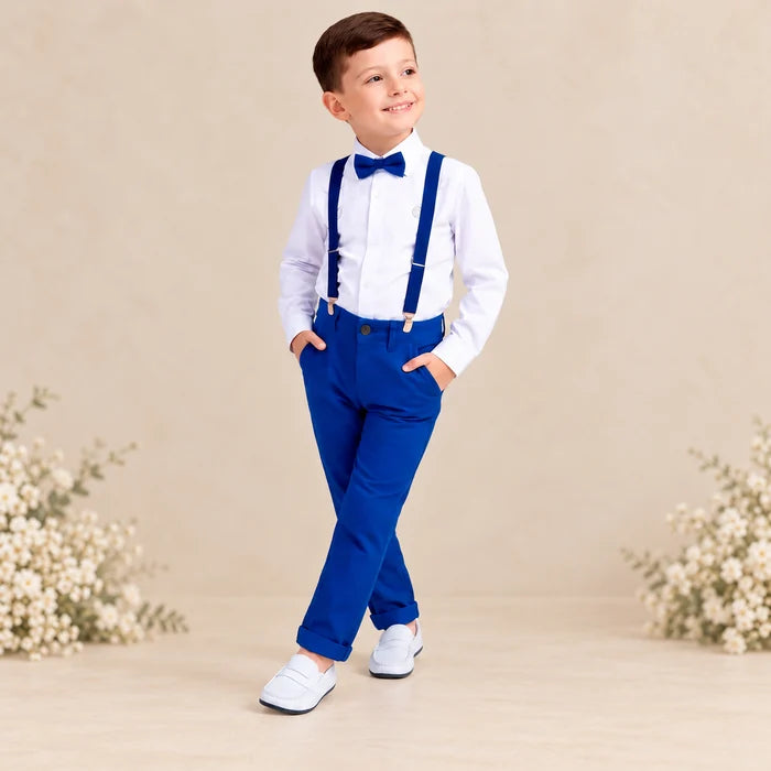 Conjunto Pajem Manga longa Azul Royal - 1 ao 12