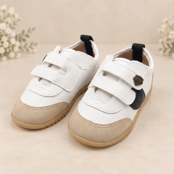 Tênis Infantil Pimpolho Branco e Preto Calce Fácil Velcro