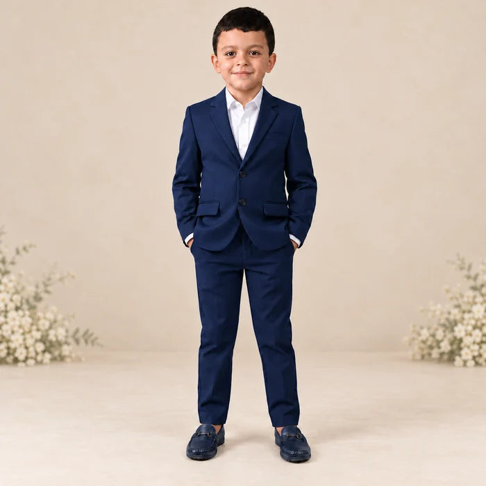 Terno Infantil Moderno Oxford – Blazer + Calça para Festas e Casamentos
